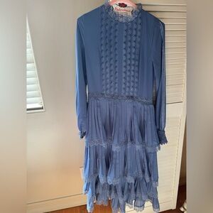 Legally red lace midi dress